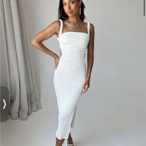 Oh Polly White Backless Dress NEW Lainey Midi Dress